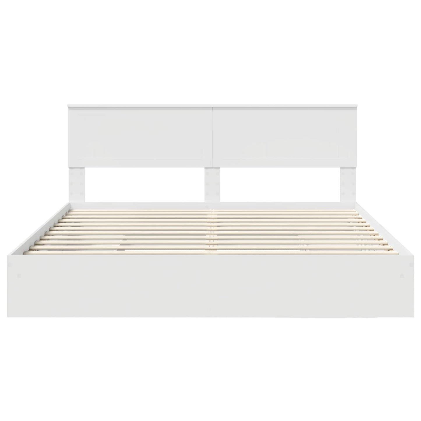 Opslag bed met hoofdeinde Wit 180 x 200 cm Bewerkt hout
