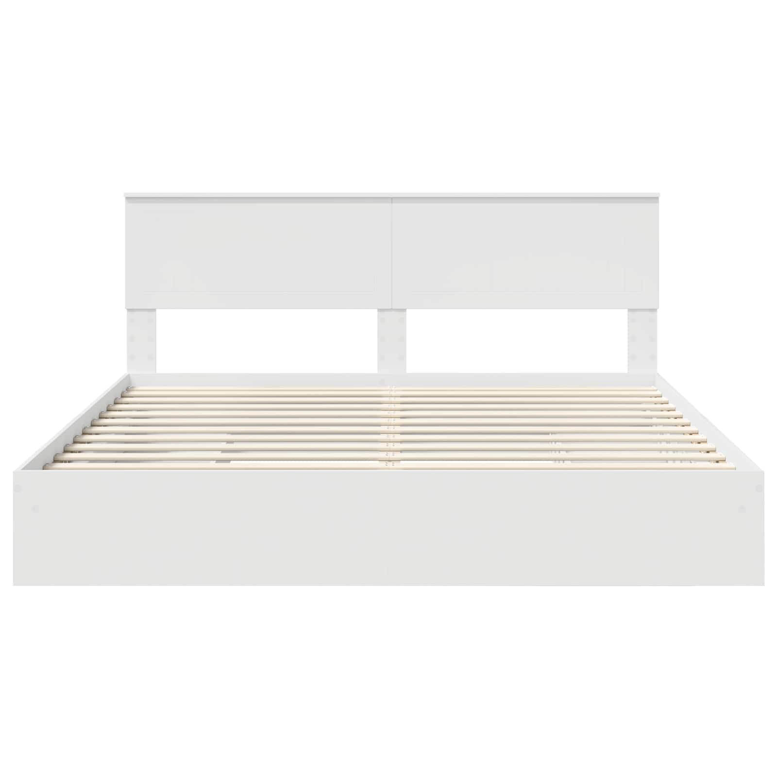 Opslag bed met hoofdeinde Wit 180 x 200 cm Bewerkt hout