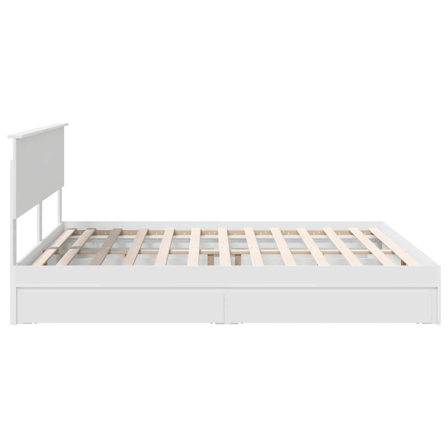 Opslag bed met hoofdeinde Wit 180 x 200 cm Bewerkt hout
