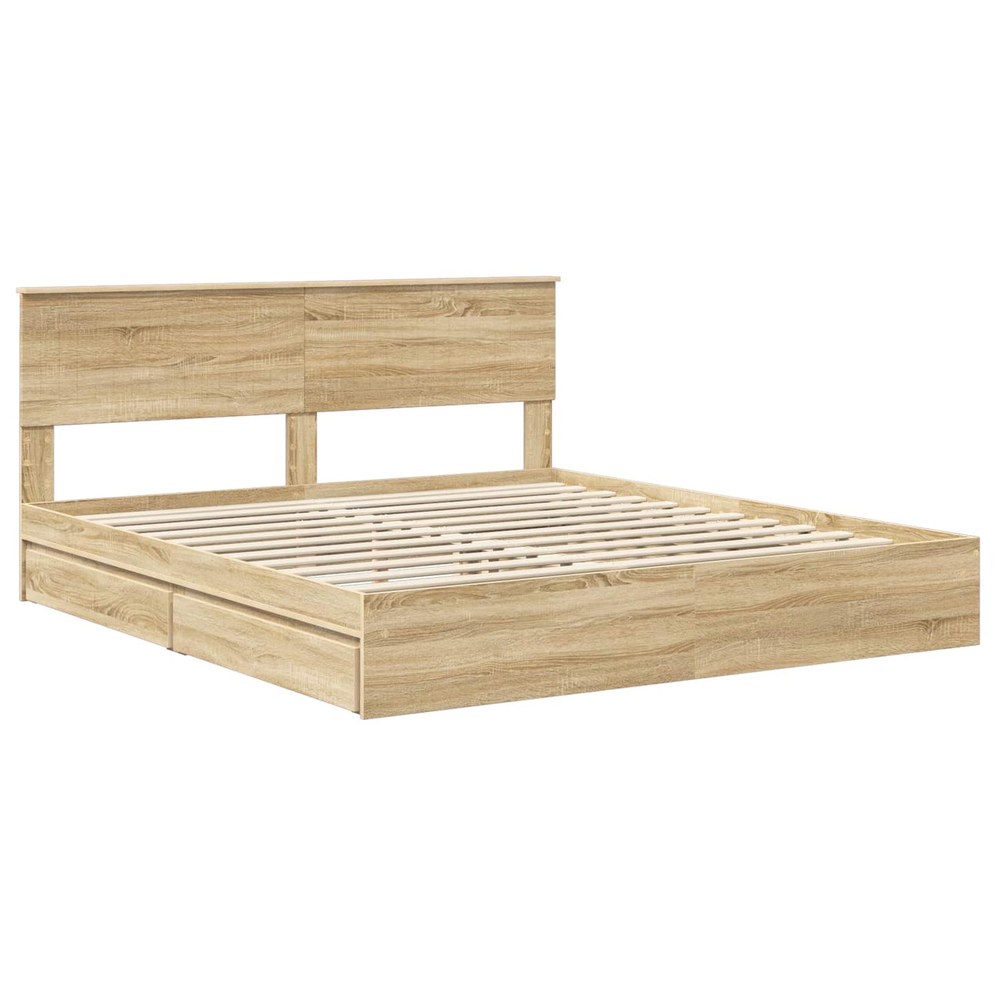 Opslag bed met lade Sonoma Eiken 180 x 200 cm Bewerkt hout