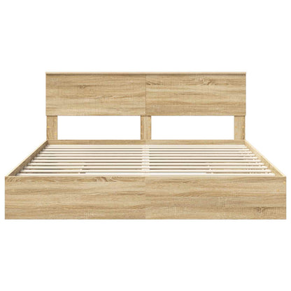 Opslag bed met lade Sonoma Eiken 180 x 200 cm Bewerkt hout
