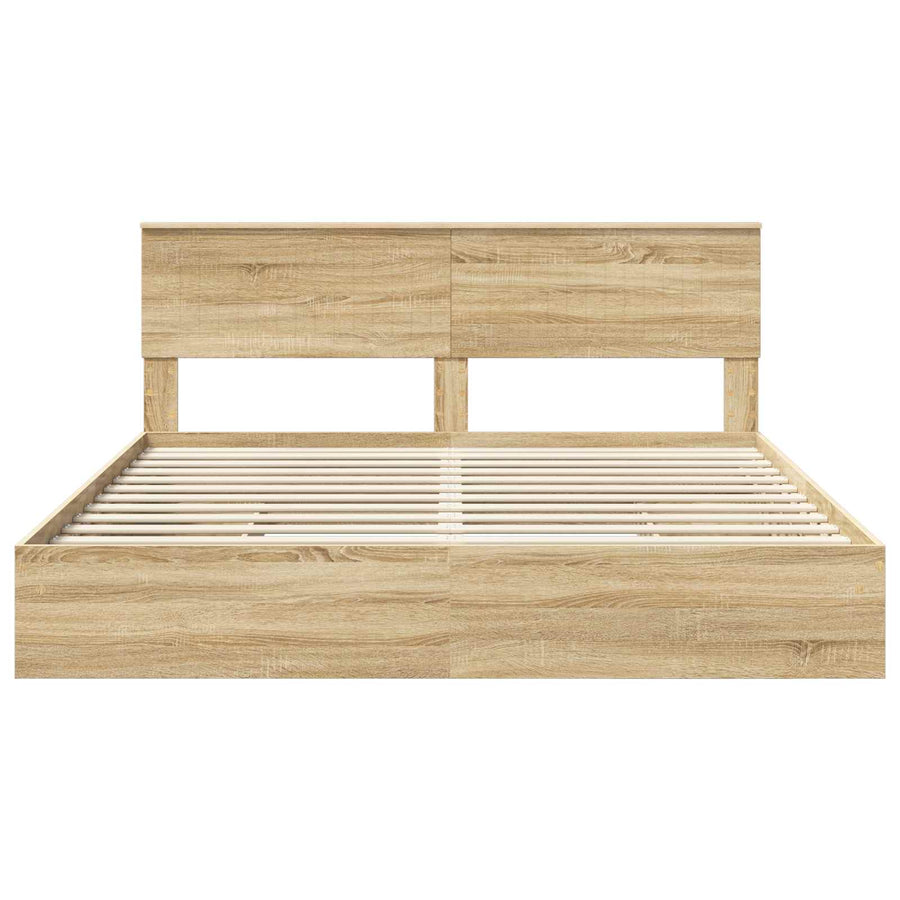 Opslag bed met lade Sonoma Eiken 180 x 200 cm Bewerkt hout