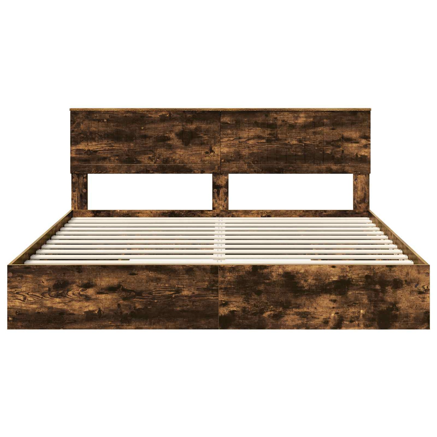 Opslag bed met lade Gerookt eiken 180 x 200 cm Bewerkt hout