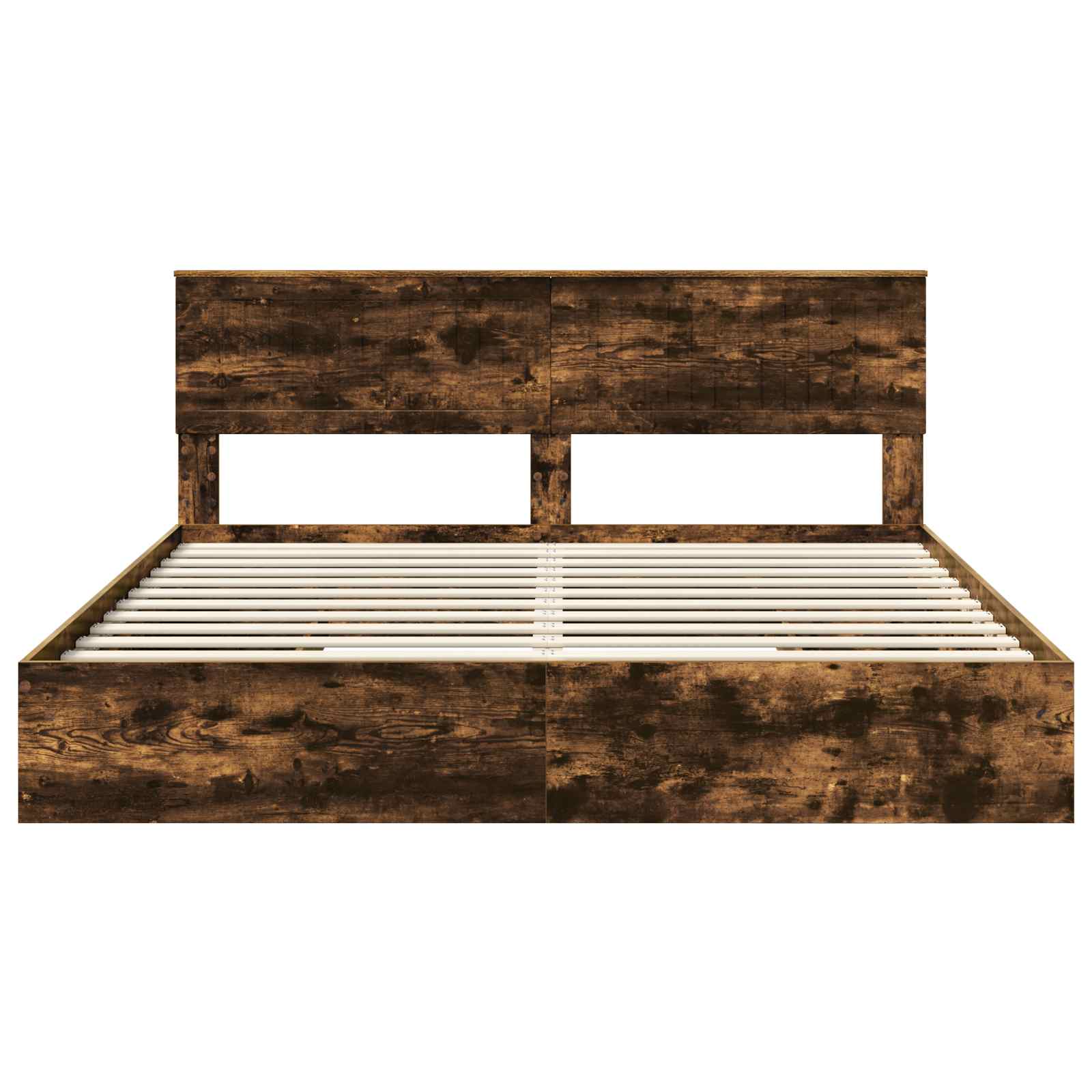 Opslag bed met lade Gerookt eiken 180 x 200 cm Bewerkt hout