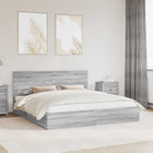 Storage Bed with Drawer Grey Sonoma 180 x 200 cm Engineered Wood