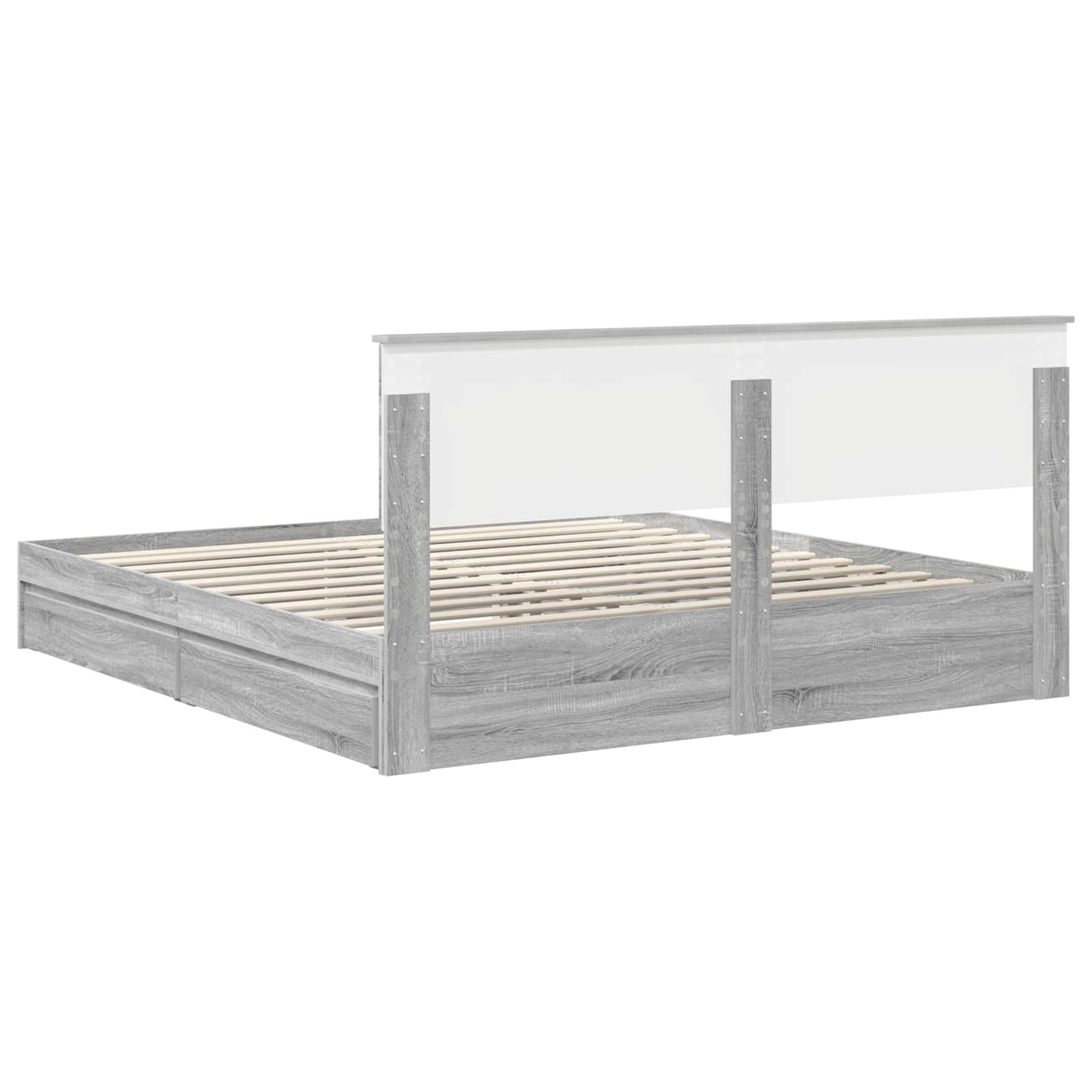 Bedframe met lade Grijs Sonoma 180 x 200 cm Bewerkt hout