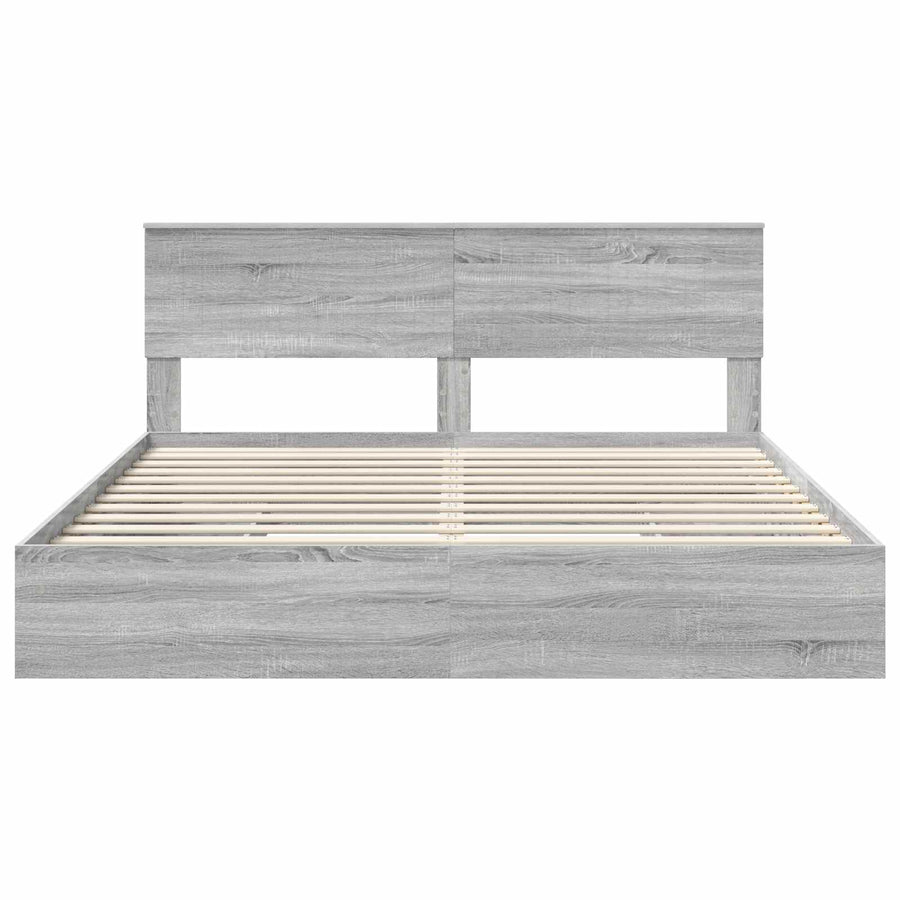 Bedframe met lade Grijs Sonoma 180 x 200 cm Bewerkt hout