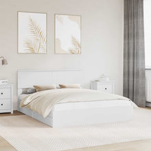Opslag bed met hoofdeinde Wit 160 x 200 cm Bewerkt hout