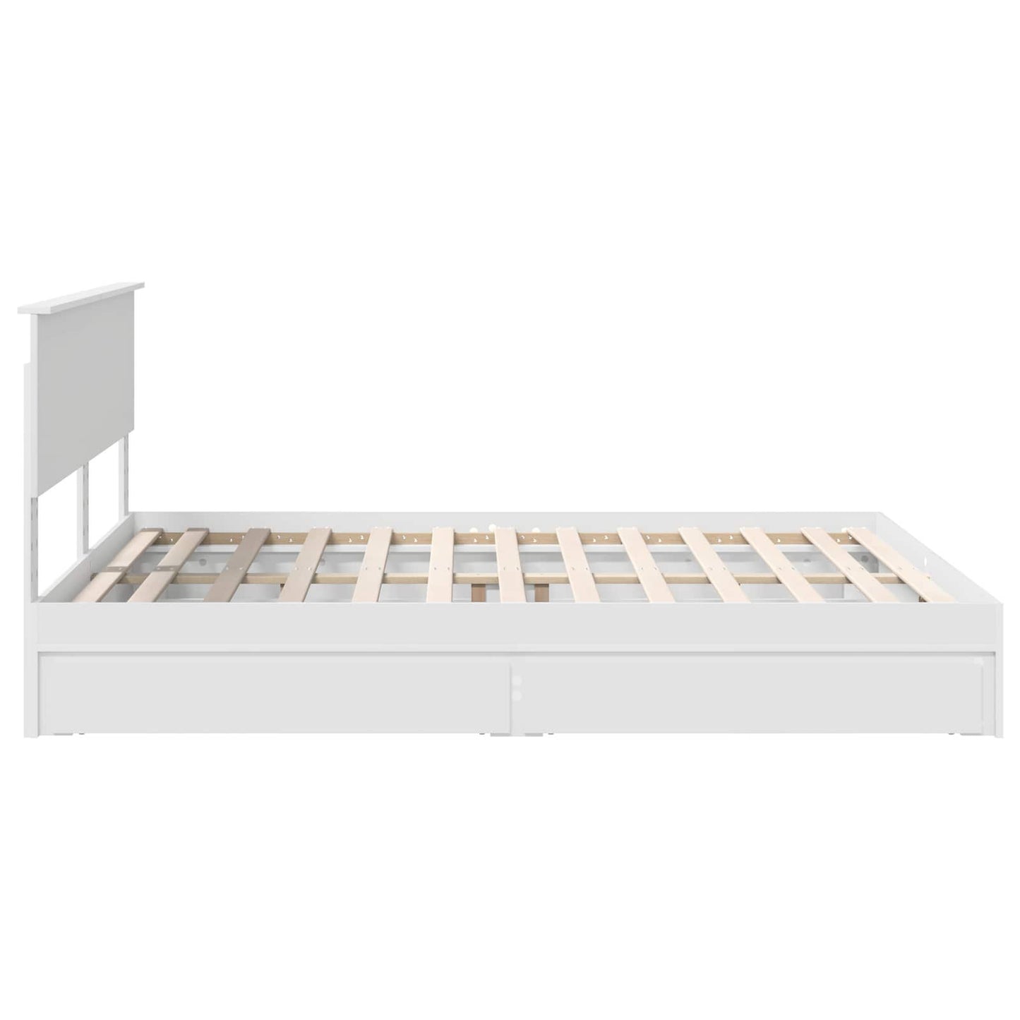 Opslag bed met hoofdeinde Wit 160 x 200 cm Bewerkt hout