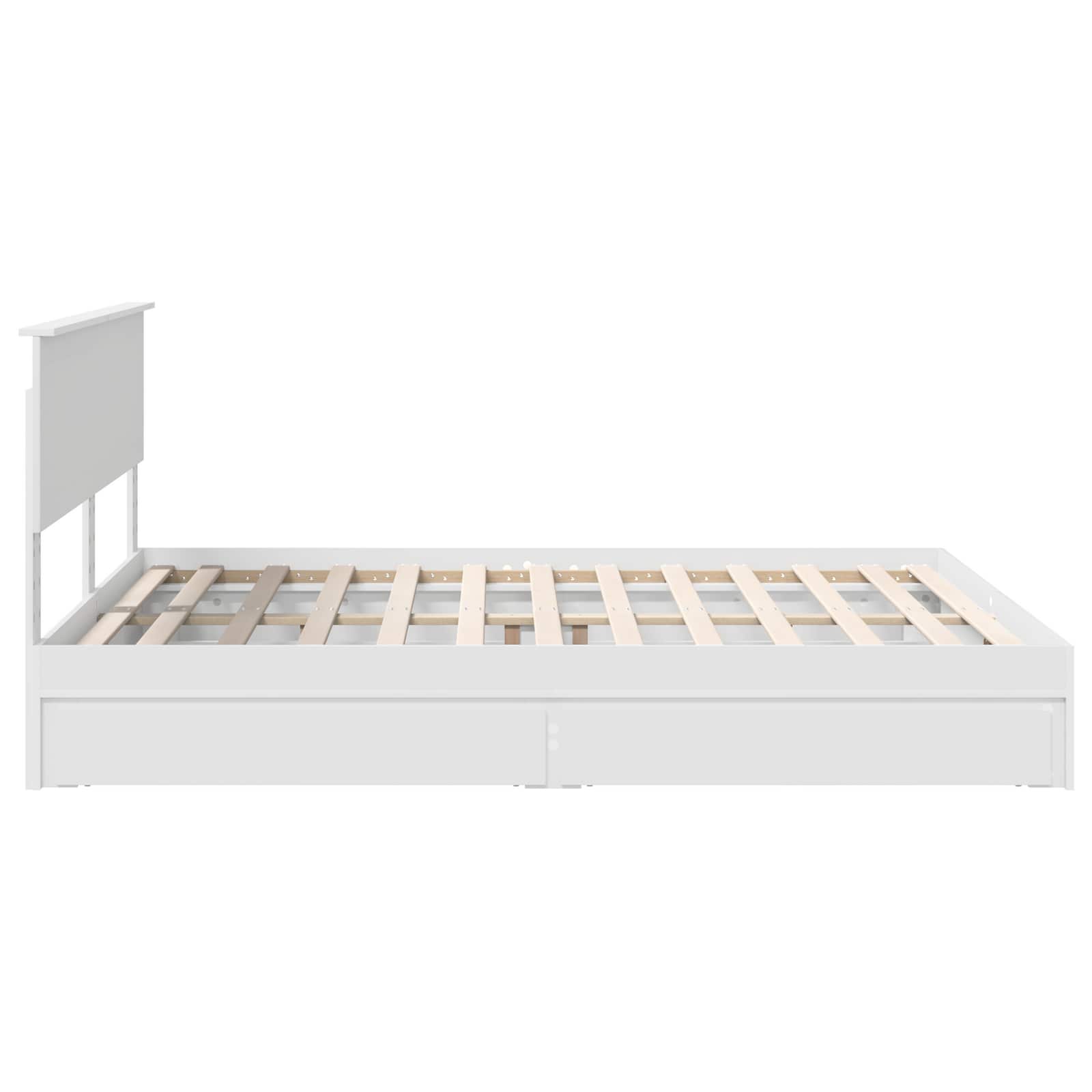 Opslag bed met hoofdeinde Wit 160 x 200 cm Bewerkt hout