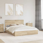 Opslagbed 160x200 cm Sonoma eiken bewerkt hout