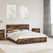 Opslagbed 160x200 cm gerookt eiken met lade