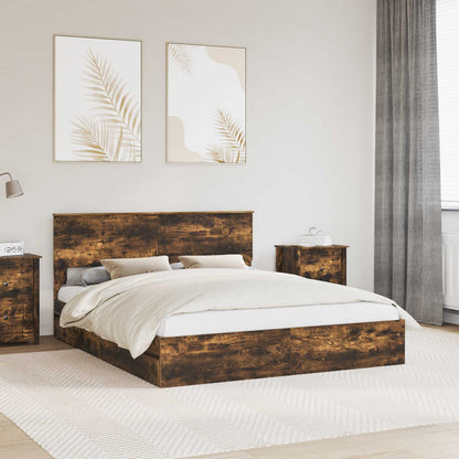 Bedframe met lade met hoofdeinde met opslag Bewerkt hout