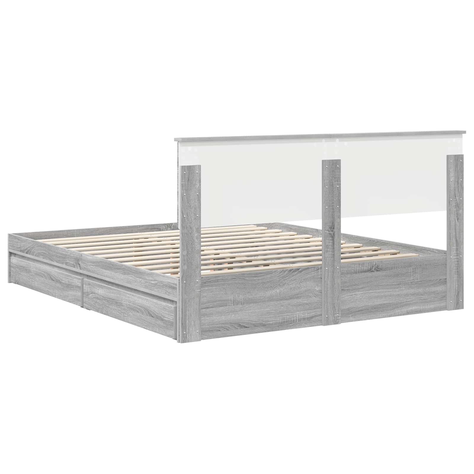 Bedframe met lade Grijs Sonoma 160 x 200 cm Bewerkt hout
