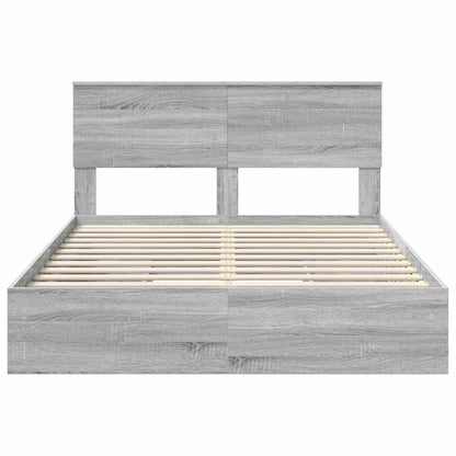 Bedframe met lade Grijs Sonoma 140 x 200 cm Bewerkt hout