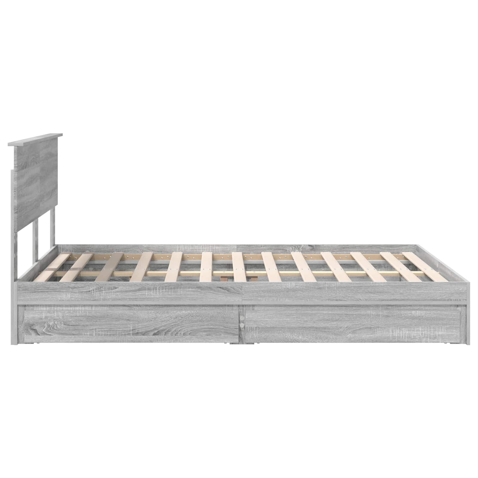 Bedframe met lade Grijs Sonoma 140 x 200 cm Bewerkt hout