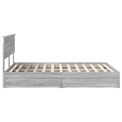 Bedframe met lade Grijs Sonoma 140 x 200 cm Bewerkt hout