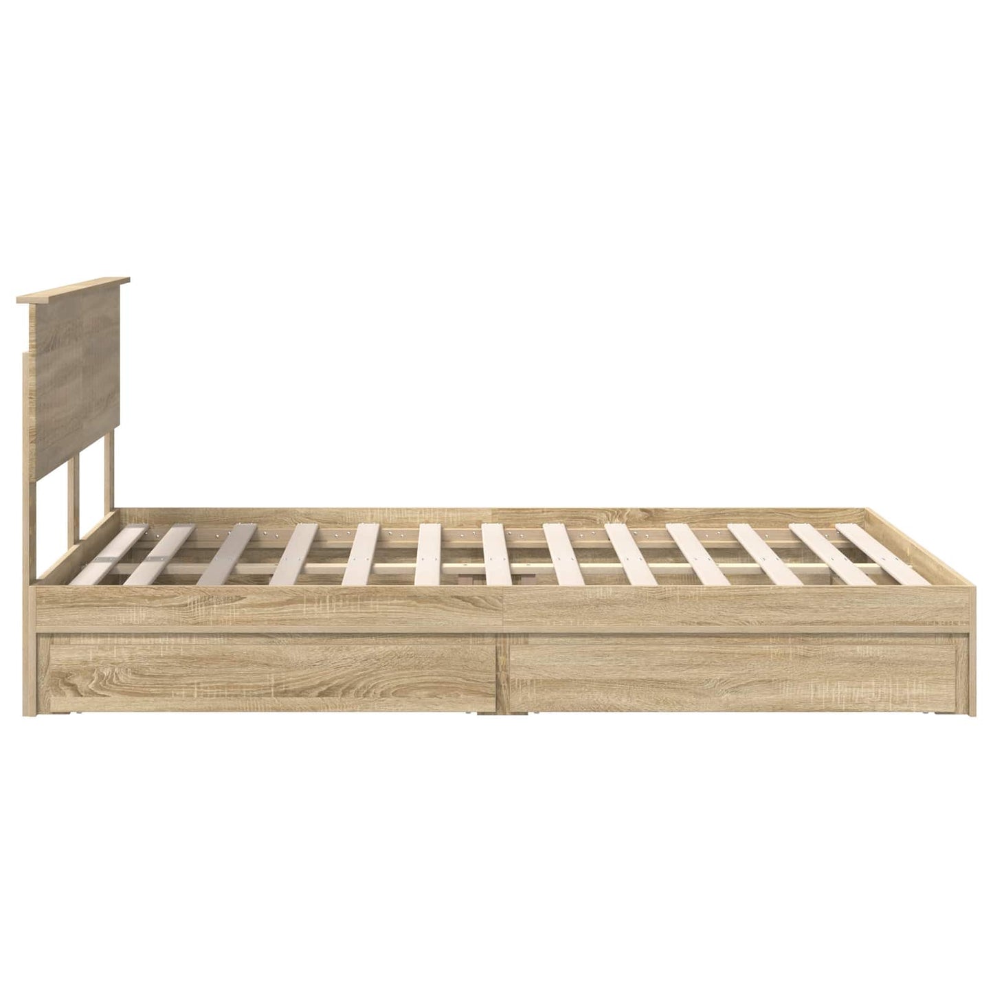 Opslag bed met lade Sonoma Eiken 135 x 190 cm Bewerkt hout