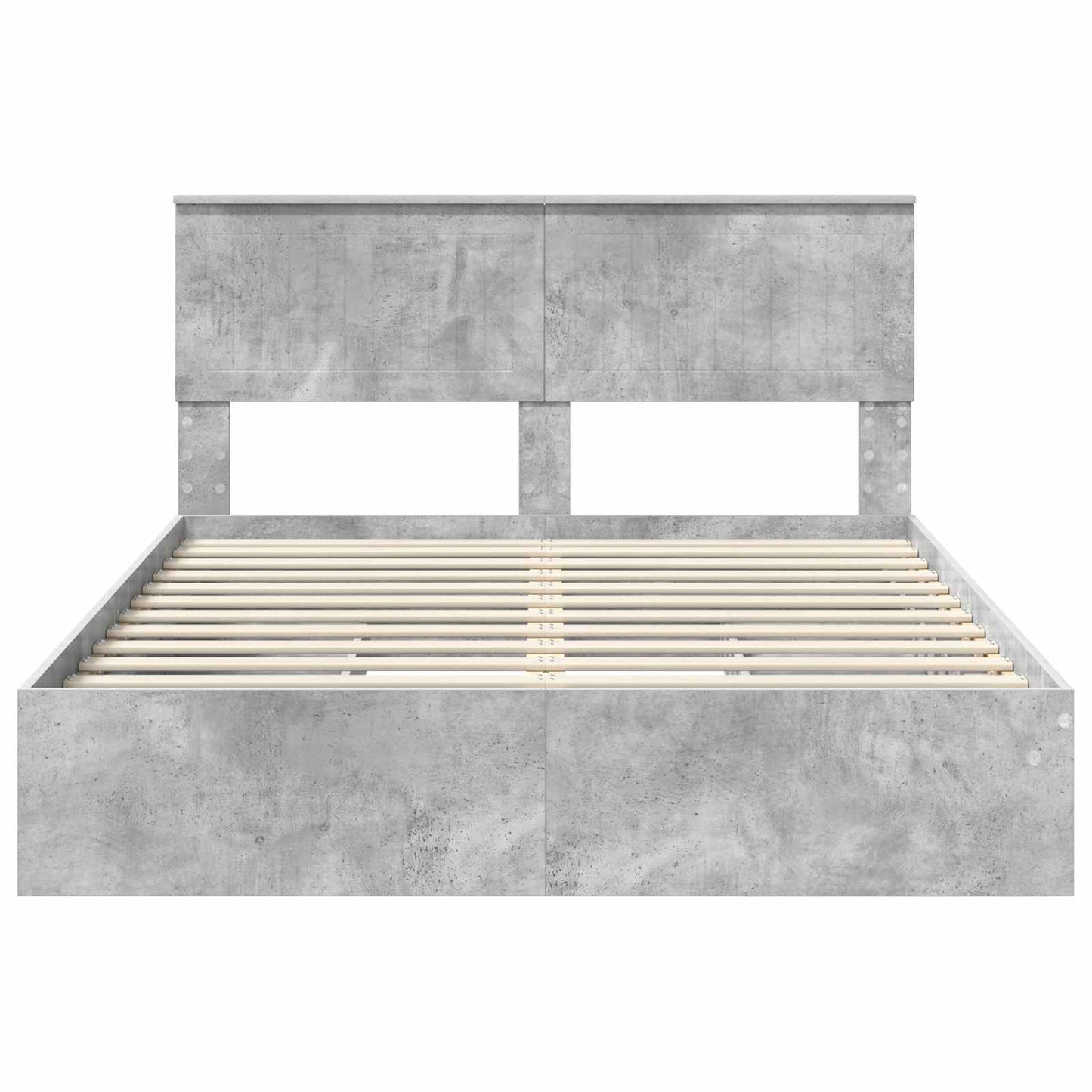 Opslag bed met hoofdeinde Beton Grijs 135 x 190 cm Bewerkt hout