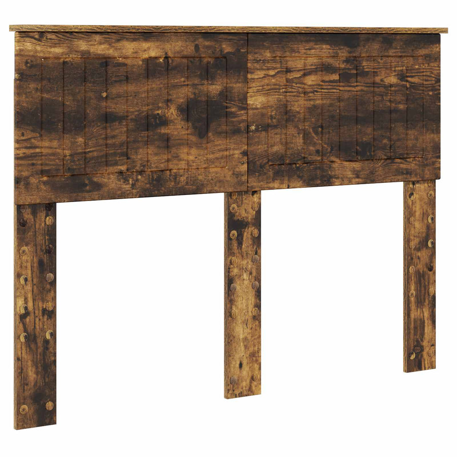 Opslag bed met lade Gerookt eiken 135 x 190 cm Bewerkt hout