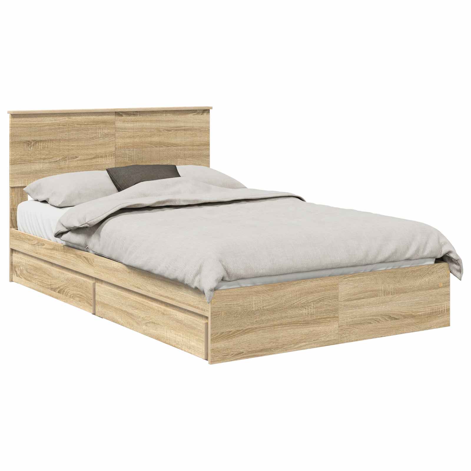 Opslag bed met lade Sonoma Eiken 120 x 200 cm Bewerkt hout