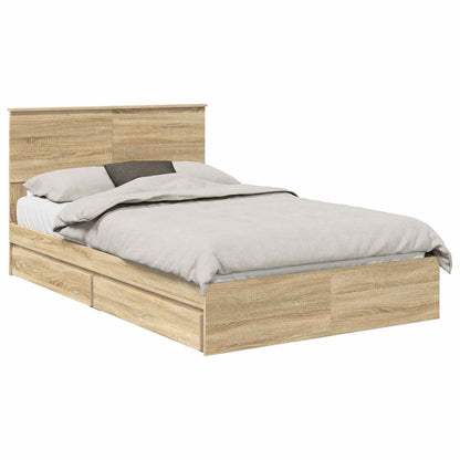 Opslag bed met lade Sonoma Eiken 120 x 200 cm Bewerkt hout