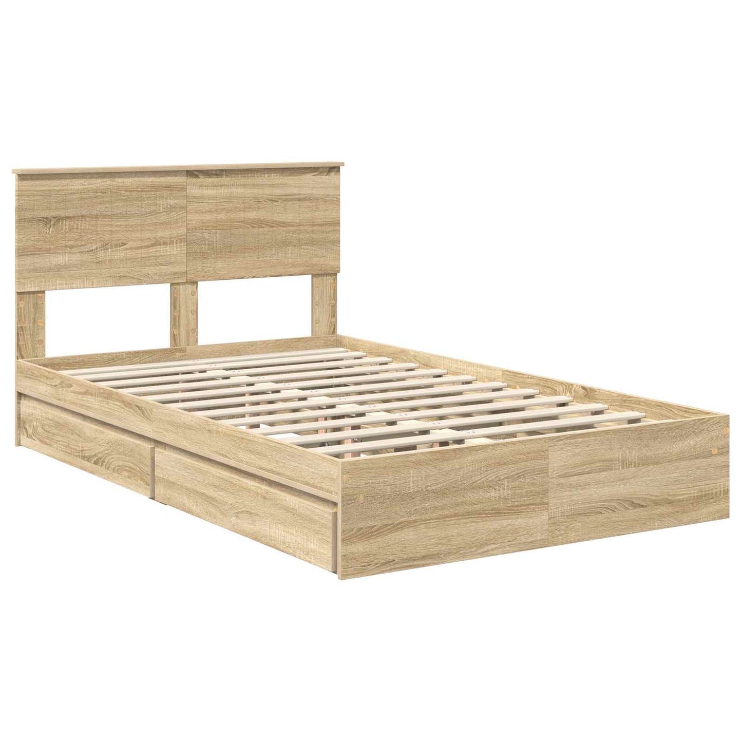 Opslag bed met lade Sonoma Eiken 120 x 200 cm Bewerkt hout