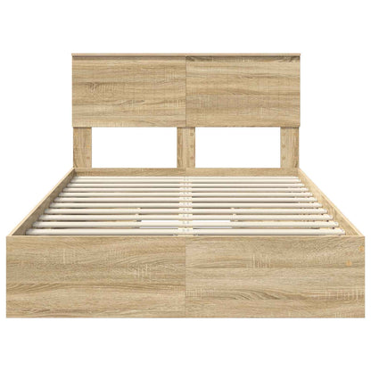 Opslag bed met lade Sonoma Eiken 120 x 200 cm Bewerkt hout