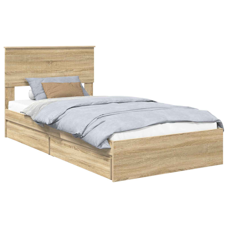 Bedframe met lade Sonoma Eiken 100 x 200 cm Bewerkt hout