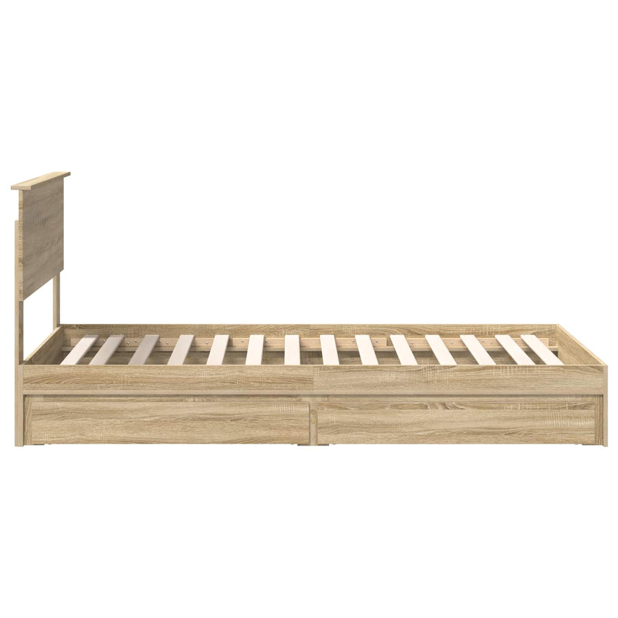 Bedframe met lade Sonoma Eiken 100 x 200 cm Bewerkt hout