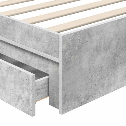 Bedframe met lade Beton Grijs 100 x 200 cm Bewerkt hout