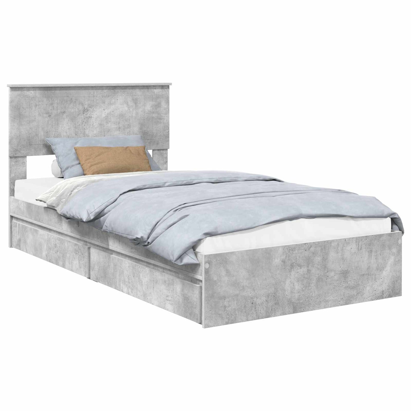 Bedframe met lade Beton Grijs 100 x 200 cm Bewerkt hout