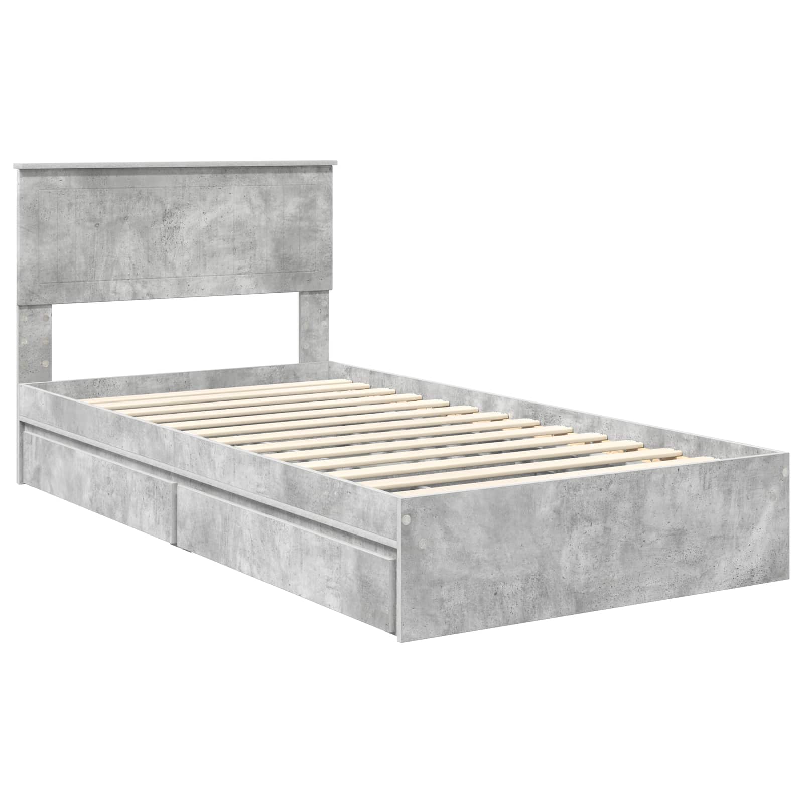 Bedframe met lade Beton Grijs 100 x 200 cm Bewerkt hout