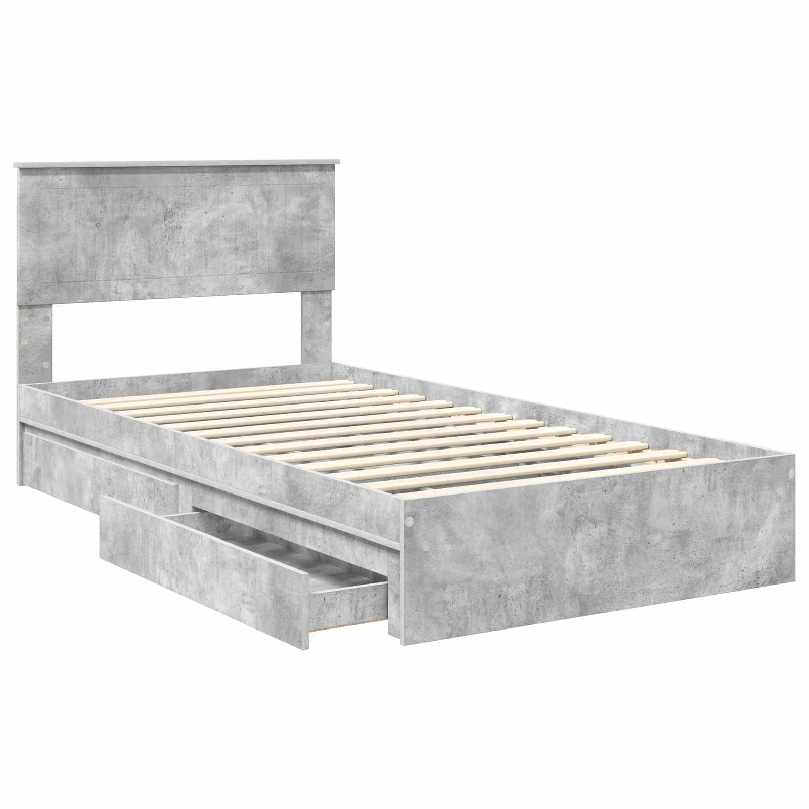 Bedframe met lade Beton Grijs 100 x 200 cm Bewerkt hout