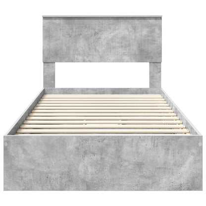 Bedframe met lade Beton Grijs 100 x 200 cm Bewerkt hout