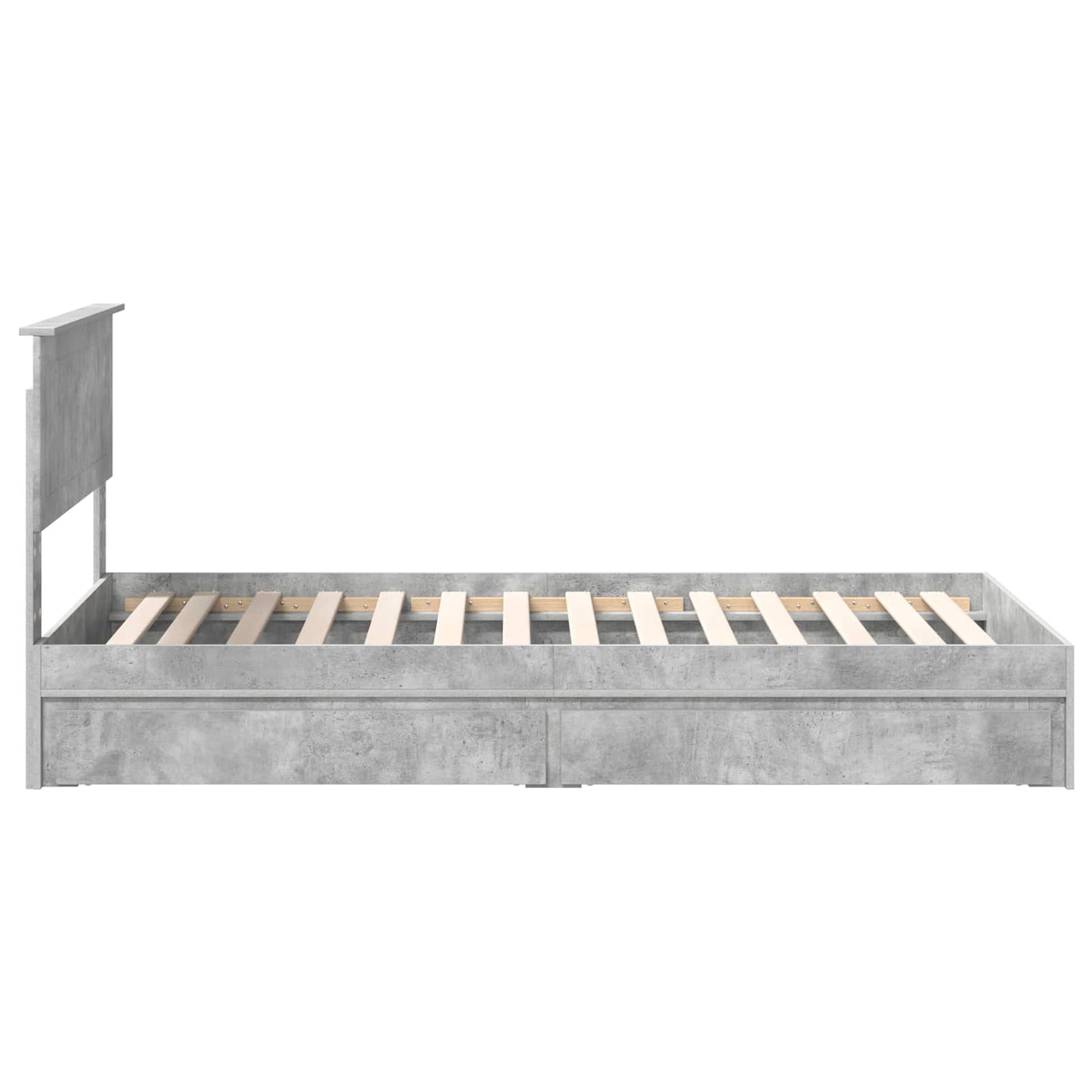 Bedframe met lade Beton Grijs 100 x 200 cm Bewerkt hout