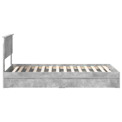 Bedframe met lade Beton Grijs 100 x 200 cm Bewerkt hout