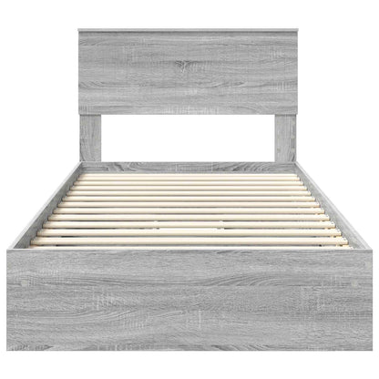 Bedframe met lade Grijs Sonoma 100 x 200 cm Bewerkt hout