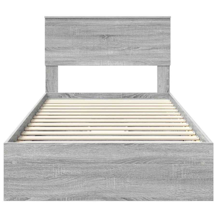 Bedframe met lade Grijs Sonoma 100 x 200 cm Bewerkt hout