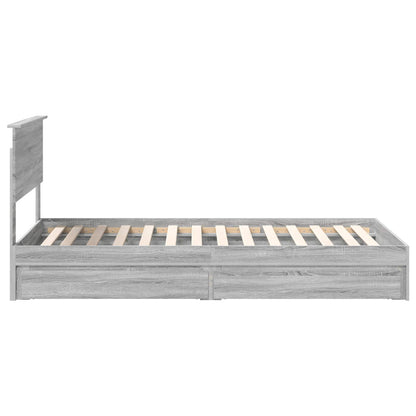 Bedframe met lade Grijs Sonoma 100 x 200 cm Bewerkt hout