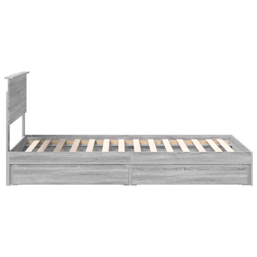Bedframe met lade Grijs Sonoma 100 x 200 cm Bewerkt hout