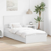 Opbergbed met lade 90x200 cm wit bewerkt hout