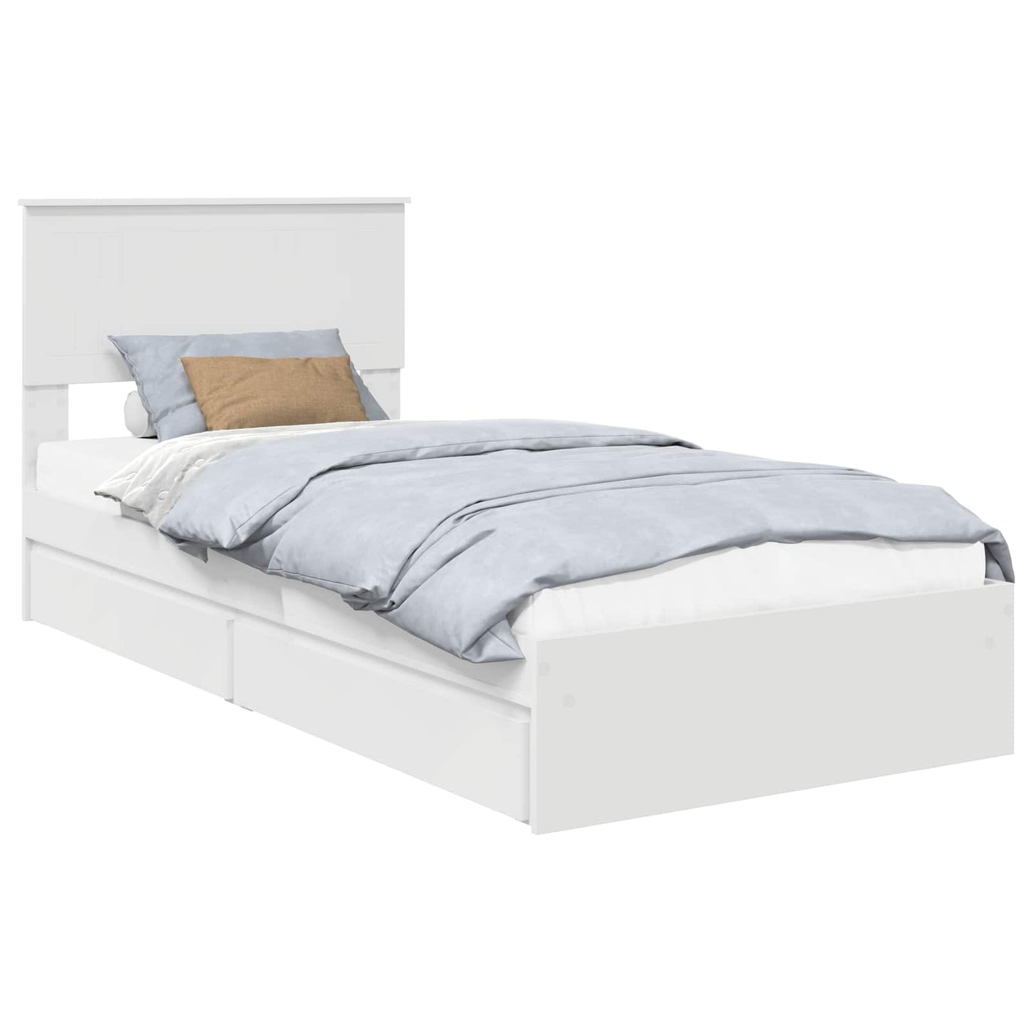 Bedframe met lade met hoofdeinde Wit 90 x 200 cm Bewerkt hout