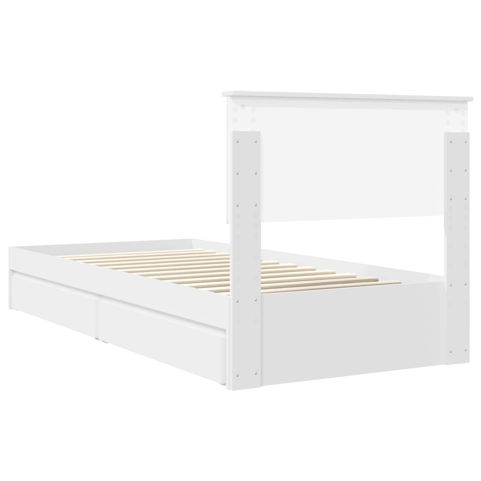 Bedframe met lade met hoofdeinde Wit 90 x 200 cm Bewerkt hout