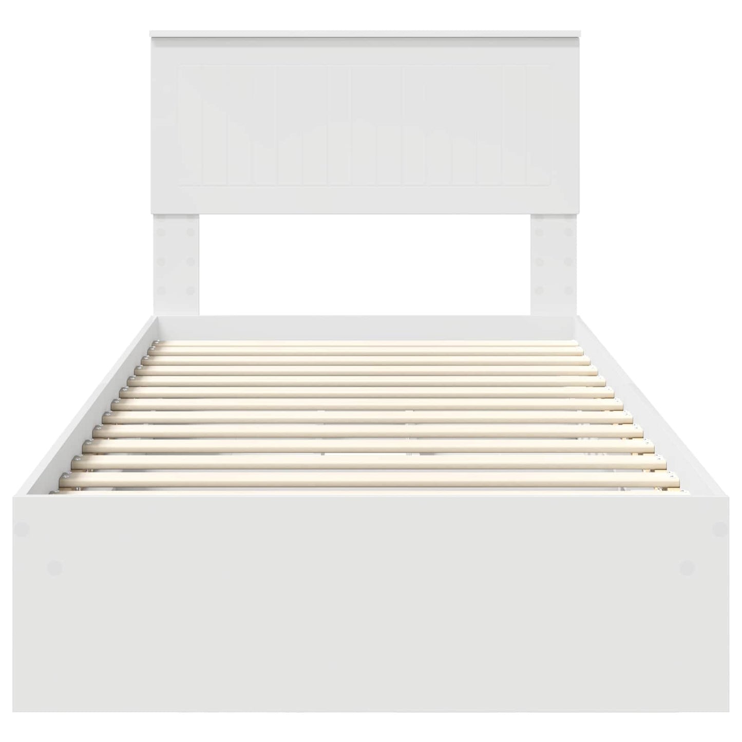 Bedframe met lade met hoofdeinde Wit 90 x 200 cm Bewerkt hout