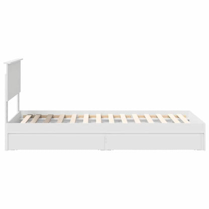 Bedframe met lade met hoofdeinde Wit 90 x 200 cm Bewerkt hout