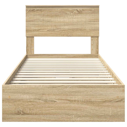 Bedframe met lade Sonoma Eiken 90 x 200 cm Bewerkt hout