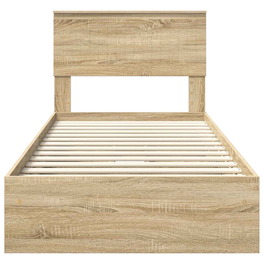 Bedframe met lade Sonoma Eiken 90 x 200 cm Bewerkt hout
