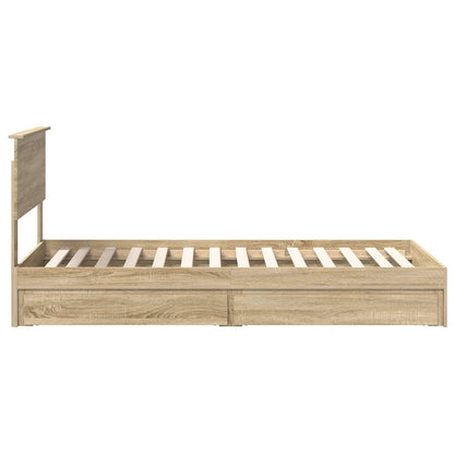 Bedframe met lade Sonoma Eiken 90 x 200 cm Bewerkt hout