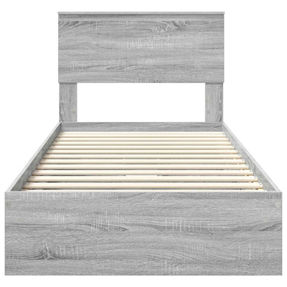 Bedframe met lade Grijs Sonoma 90 x 200 cm Bewerkt hout